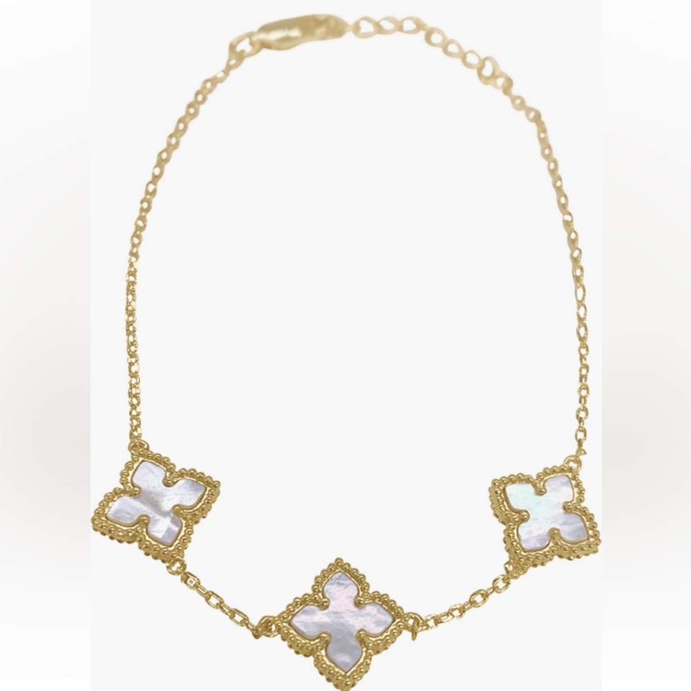 Adornia Mother of Pearl Flower Station Bracelet